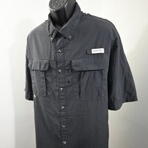 Magellan Fishing Shirt Mens 2XL-T Relaxed Black Short Sleeve Vented Fish Gear